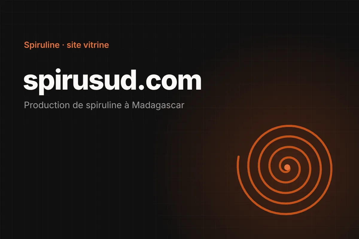 spirusud.com : site vitrine d'un producteur de spiruline à Madagascar, réalisé par AR Studio